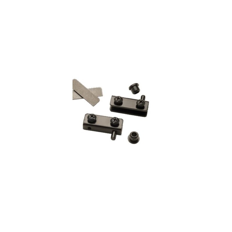 079-0006 Bisagra para Vidrio Negro tornillos de metal