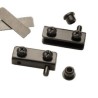 079-0006 Bisagra para Vidrio Negro tornillos de metal