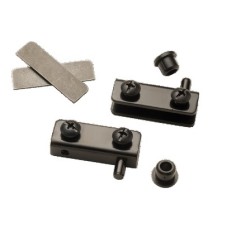 079-0006 Bisagra para Vidrio Negro tornillos de metal