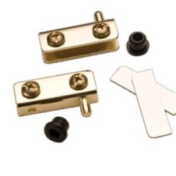 079-0007 Bisagra para Vidrio Latón Brillante Tornillos de Metal