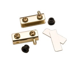 079-0007 Bisagra para Vidrio Latón Brillante Tornillos de Metal
