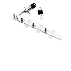 079-0434        Sistema Cerradura Frontal Múltiple para 3 Cajones de Altura Variable Cromo 50cms